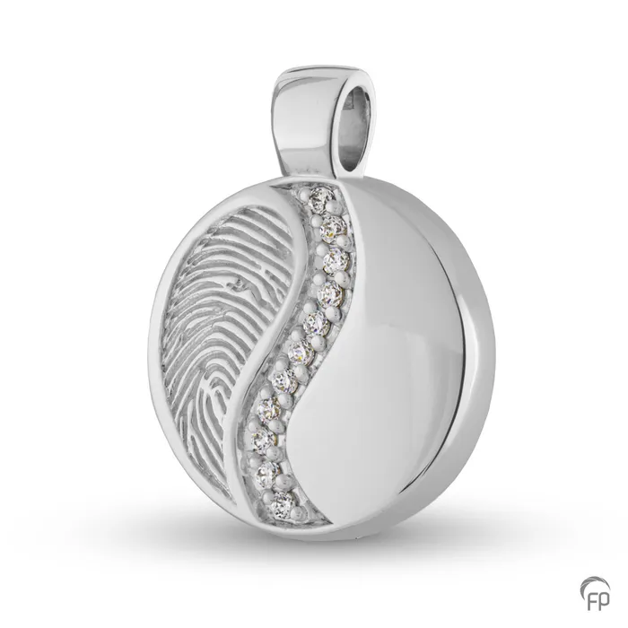 Vingerafdrukhanger HF 099 — zilver met zirkonia-optie - view 1