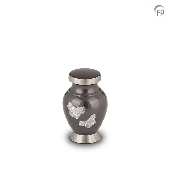 Metaal urn — antraciet-grijs met zilver, glans (volwassen) - view 1