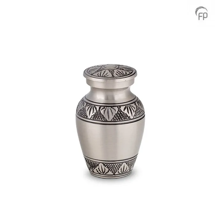 Metaal mini-urn — zilver met zwart (keepsake, niet personaliseerbaar) - view 1