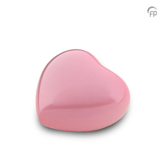 Mini urn hartvorm — parelmoer roze (Satori-finish) - view 1