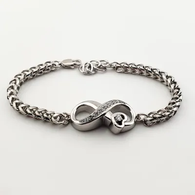 Crematie Sieraad Infinity Urn Armband Voor As | Zilverkleurig - Waardig Gedenkteken