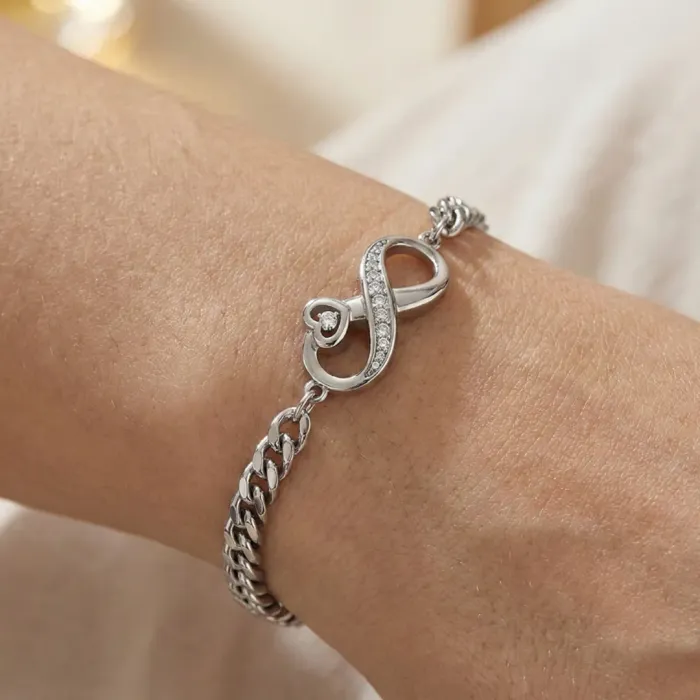 Crematie Sieraad Infinity Urn Armband Voor As | Zilverkleurig - Waardig Gedenkteken - view 2