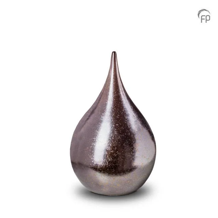 Keramische medium-urn Teardrop — brons, glans - view 1
