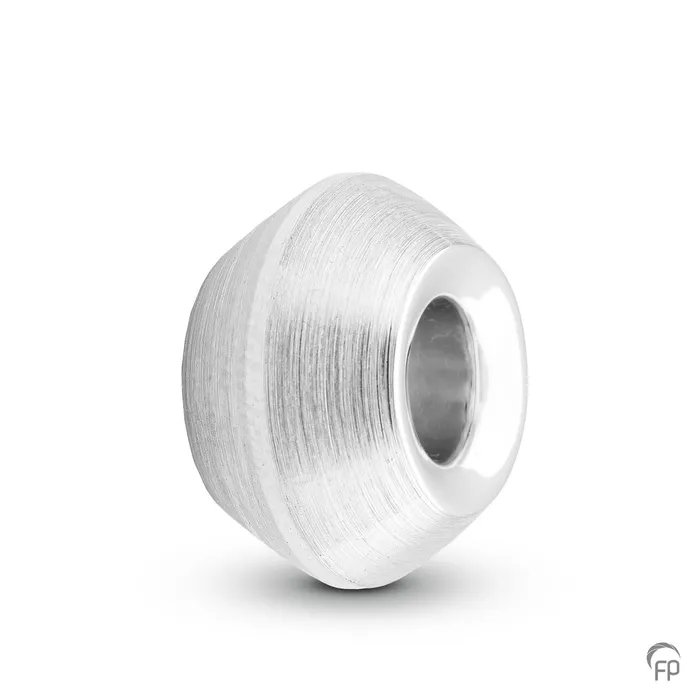 Memorial bead — Sterling 925 zilver, mat (basisbead, 3 mm doorvoer) - view 1
