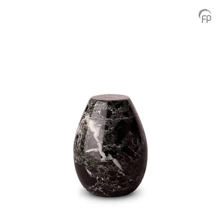 Marmeren urn — zwart-wit hoogglans (volwassen, klassiek contrast) - view 1