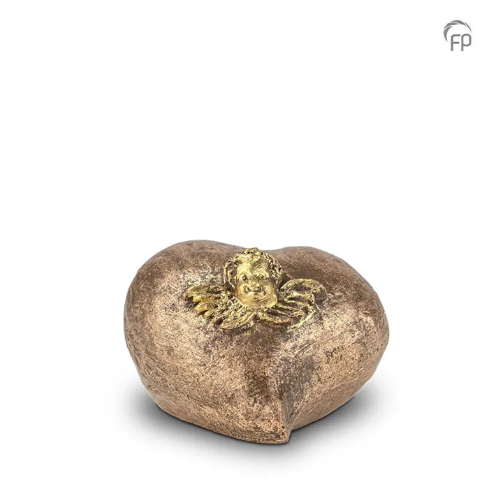 Troost-urntje keramiek — champagne en goud (klein, made-to-order) - view 1