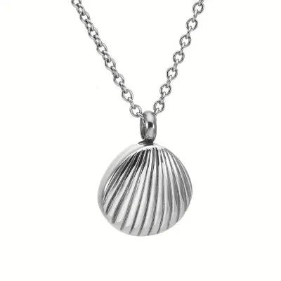 Zeeuwse Schelp As Hanger Met Ketting - Gedenksieraad