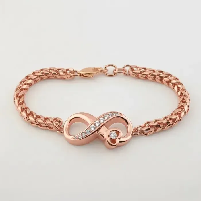 Crematie Sieraad Infinity Urn Armband Voor As | Rosé goud - Waardig Gedenkteken - view 1