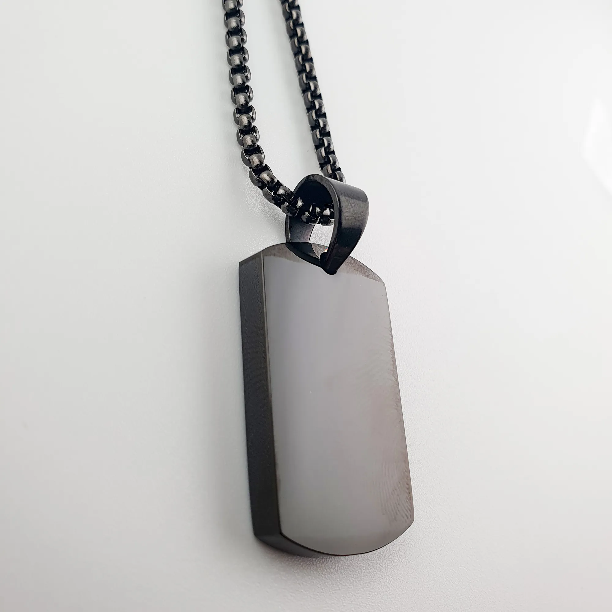 Asketting Dog Tag - Zwart - Gedenksieraad - view 1