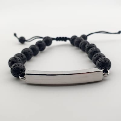 Verstelbare As Armband met Lava Kralen - Gedenksieraad