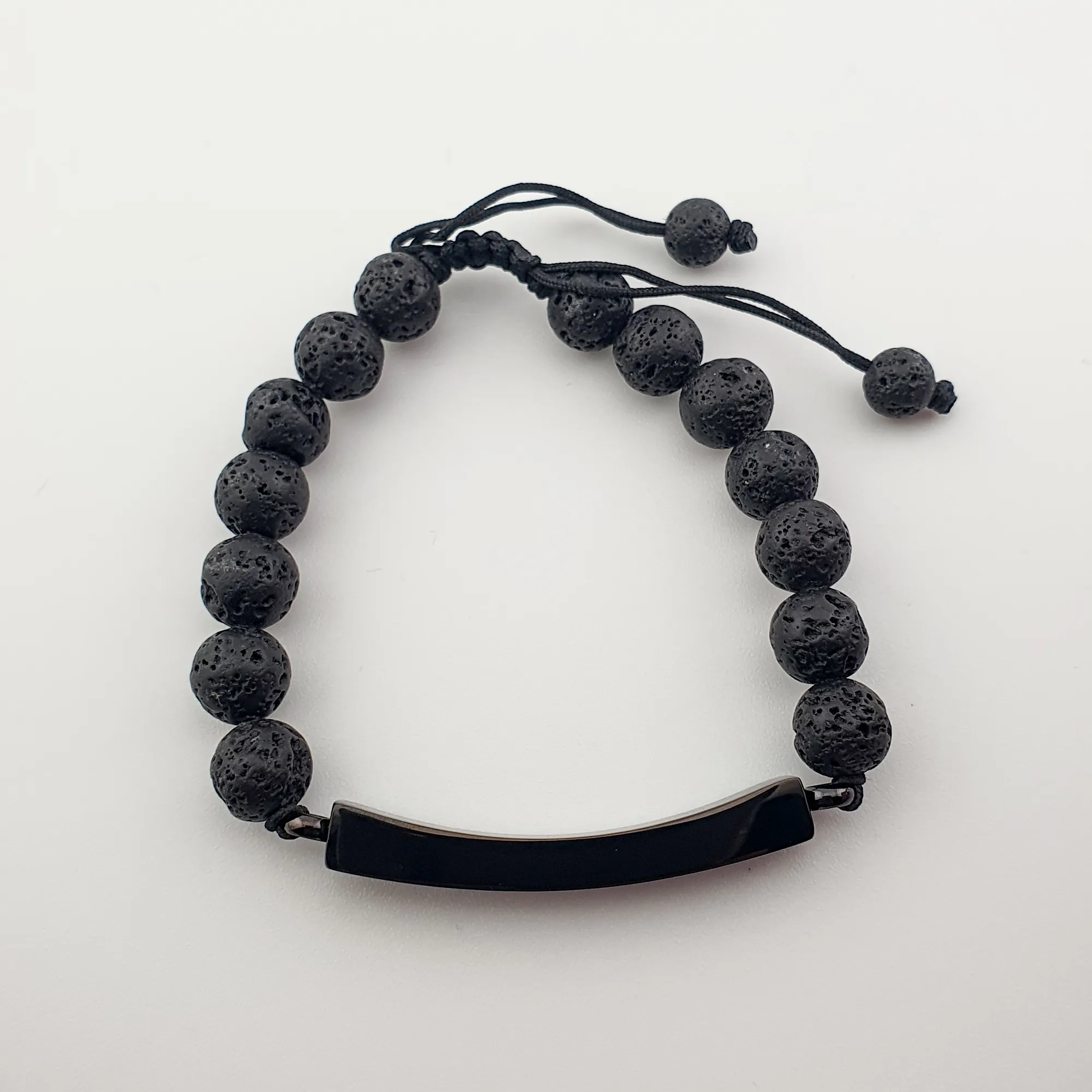 Verstelbare As Armband met Lava Kralen – Zwart - Gedenksieraad - view 4