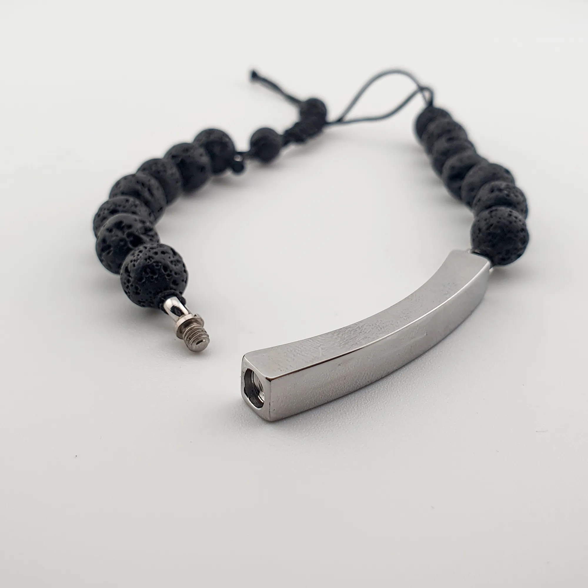 Verstelbare As Armband met Lava Kralen - Gedenksieraad - view 2