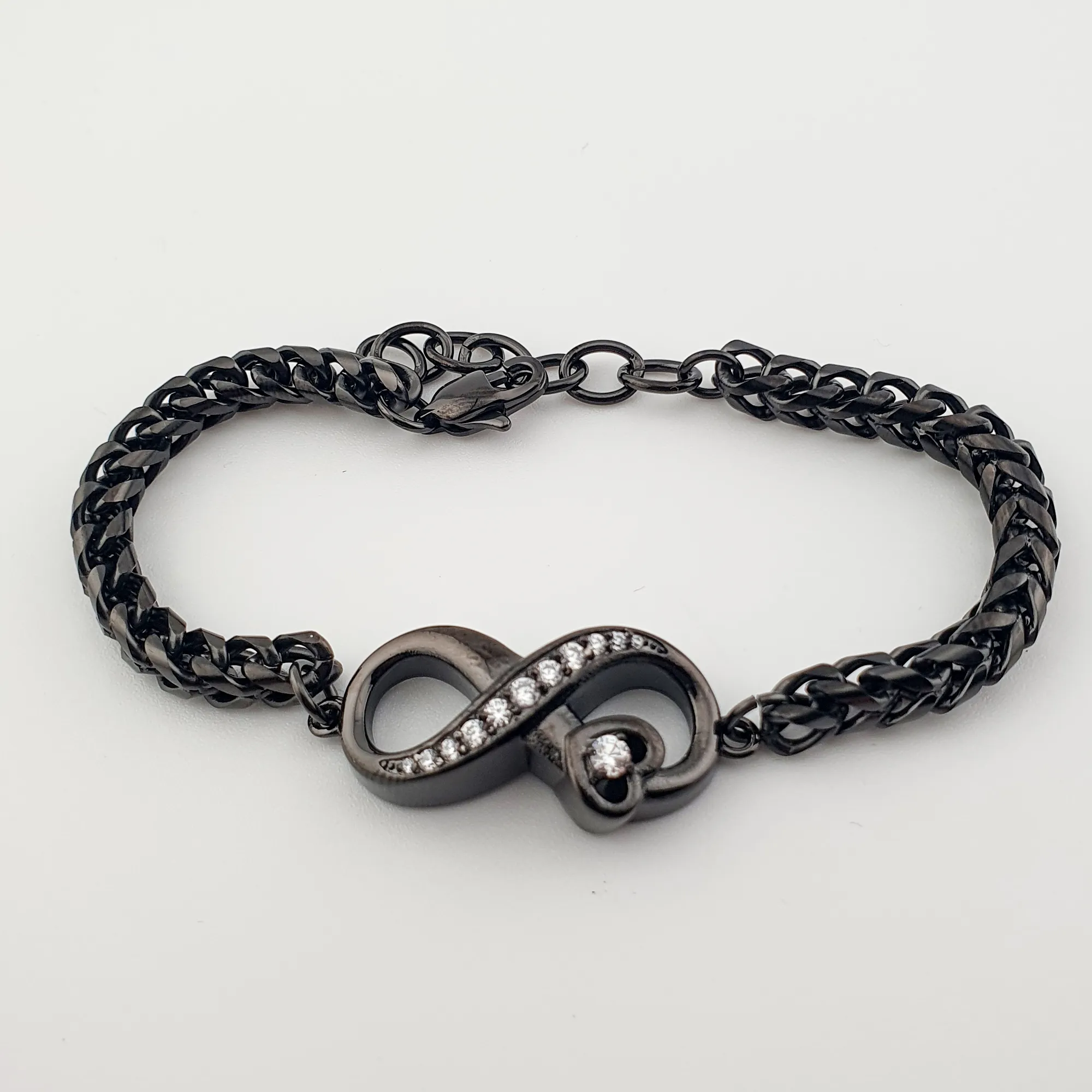 Crematie Sieraad Infinity Urn Armband Voor As | Zwart - Waardig Gedenkteken - view 1