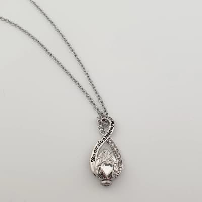 Infinity Keepsake Hanger met Hart – RVS Zilver - Gedenksieraad