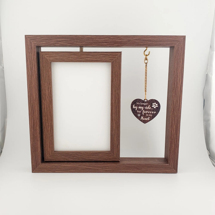Herinneringsfotolijst met Houten Hartje – ‘Forever in My Heart’ - Gedenksieraad - view 1