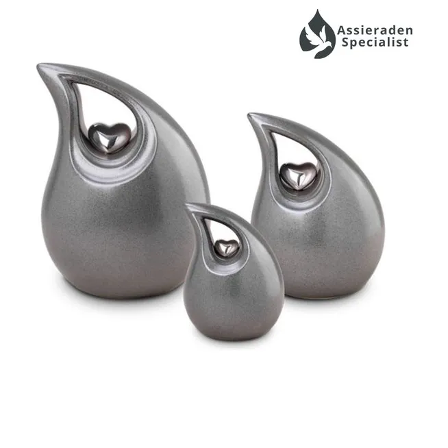 Crematie Urn Keramisch - Zilverkleurig - Urnen Volwassenen - 3.8 Liter - Waardig Gedenkteken - view 2