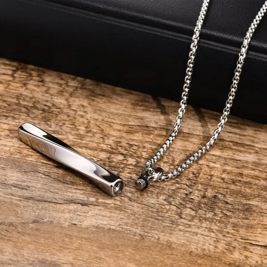 Ashanger met ketting - Mobius Bar - Zilverkleurig - Gedenksieraad - view 5