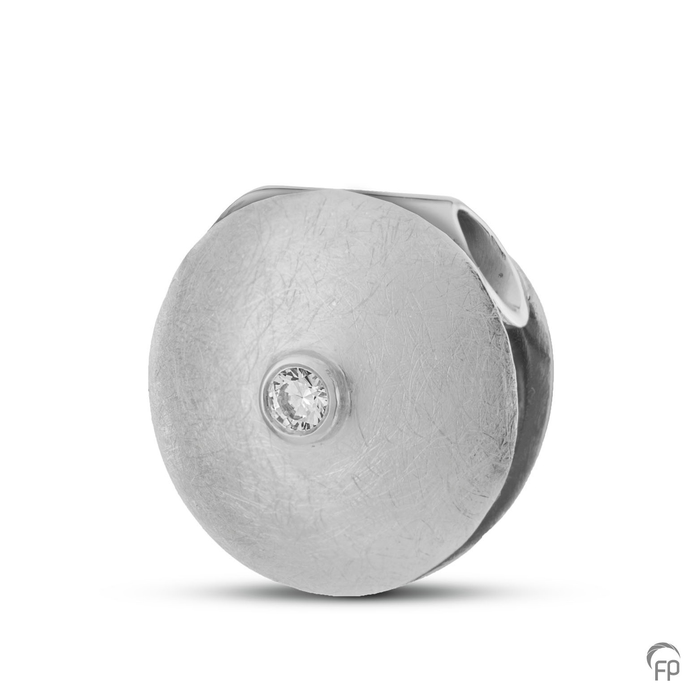 Ashanger ornament met zirkonia — Sterling 925 zilver, mat - view 1