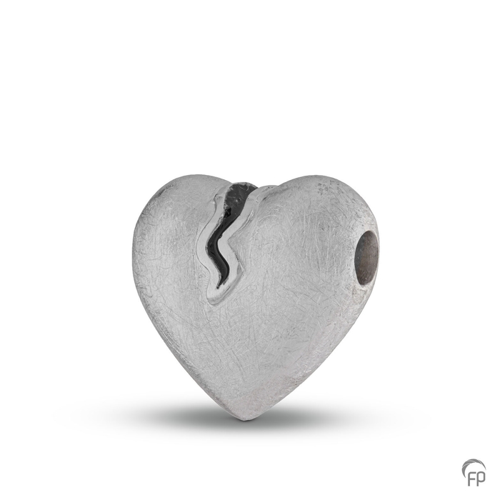 Ashanger bolvormig met drukknop — Sterling 925 zilver, mat - view 1