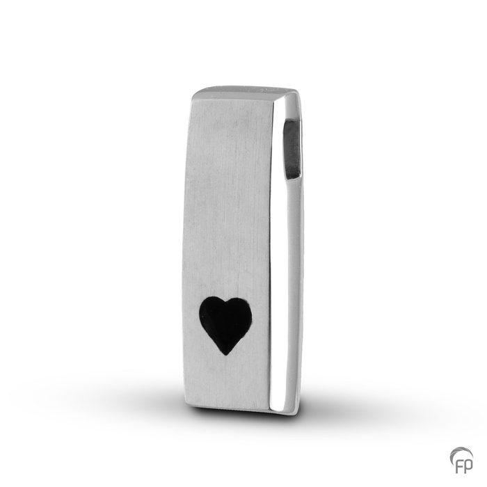 Ashanger discreet hart-staaf — Sterling 925 zilver, mat - view 1