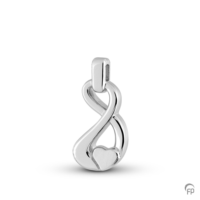 Ashanger infinity-symbool met hartje — Sterling 925 zilver, glans - view 1
