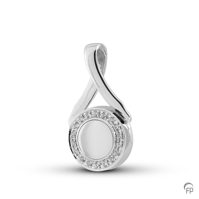Ashanger cirkel met zirkonia rand — Sterling 925 zilver, glans - view 1