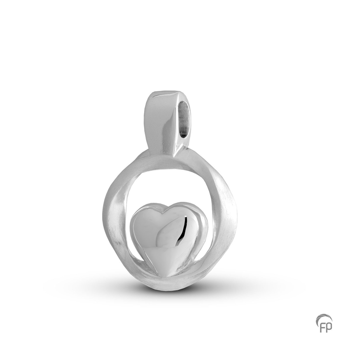 Ashanger hart-in-cirkel — Sterling 925 zilver, glans en mat - view 1