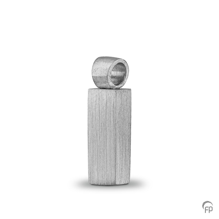 Ashanger dikkere cilinder — Sterling 925 zilver, mat - view 1
