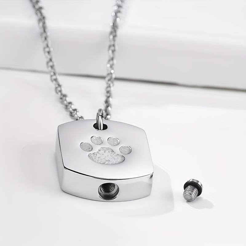 Asketting Dog Tag met hondenpoot - Zilverkleurig - view 2