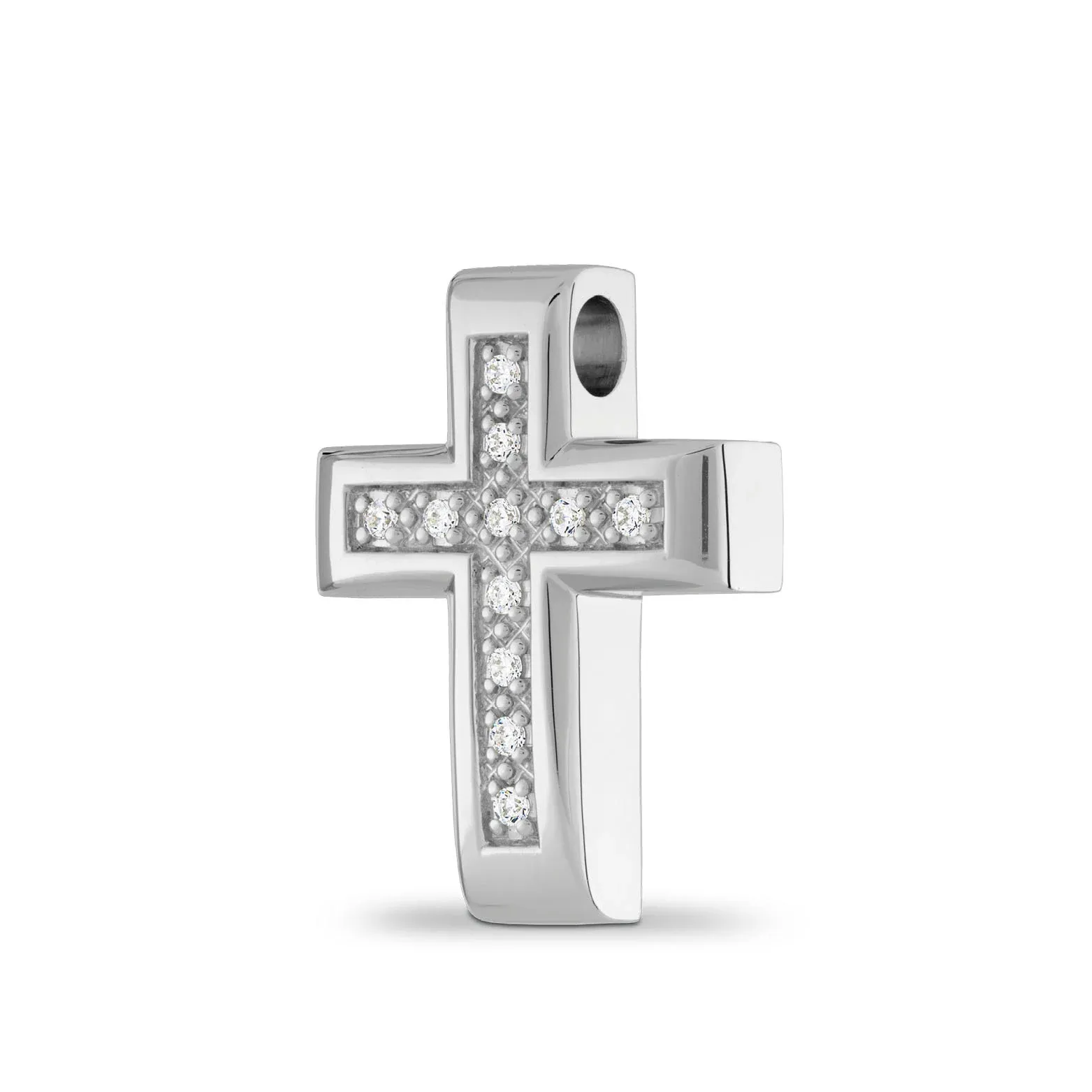Kruisvormige Ashanger - 925 Sterling Zilver - Prachtige Afwerking - view 1