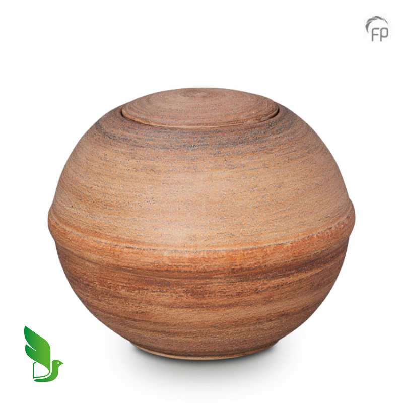 Bio-urn Urnature lichttaupe — kubisch laag (volwassen) - view 1