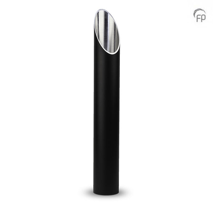 Tuinornament-urn signaalzwart — aluminium kolom (groot) - view 1