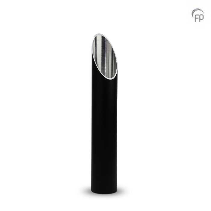 Tuinornament-urn signaalzwart — aluminium kolom (medium) - view 1