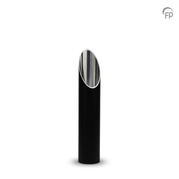 Tuinornament-urn signaalzwart — aluminium kolom (klein) - view 1