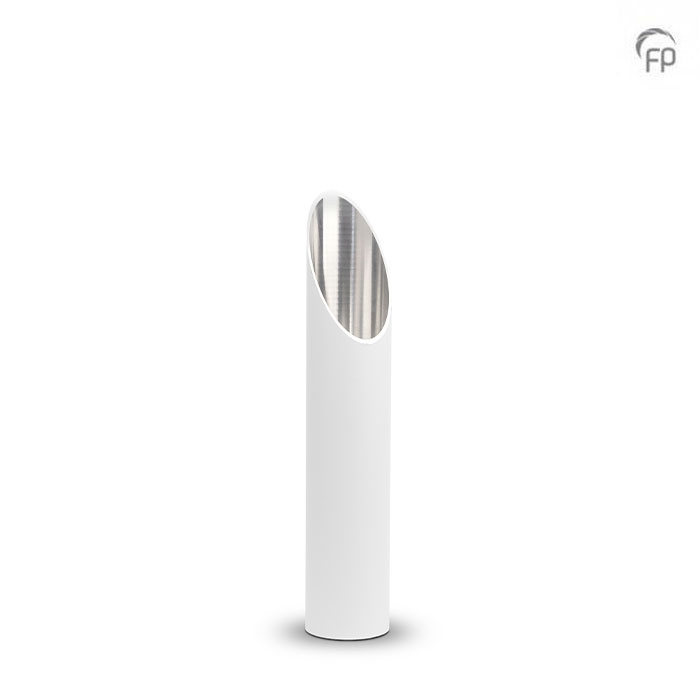 Tuinornament-urn wit — aluminium kolom (klein) - view 1