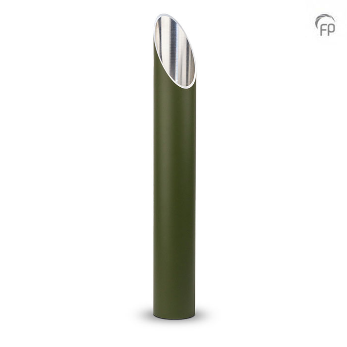Tuinornament-urn olijfgroen — aluminium kolom (groot) - view 1