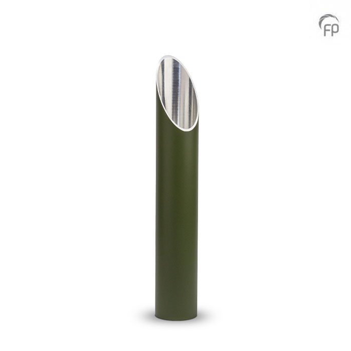 Tuinornament-urn olijfgroen — aluminium kolom (medium) - view 1