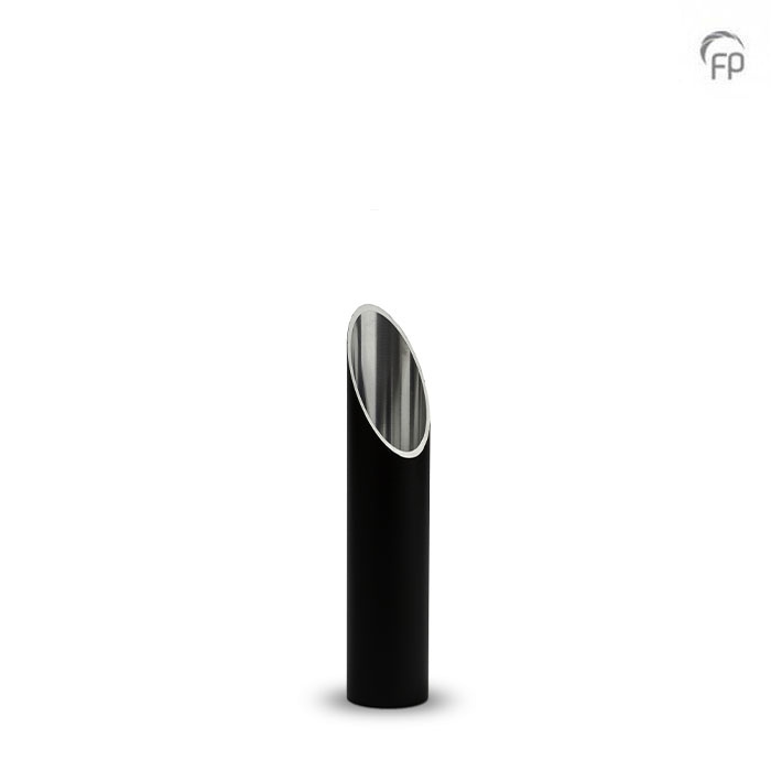 Mini-urn kaarshouder zwart — aluminium pilaar (groot) - view 1
