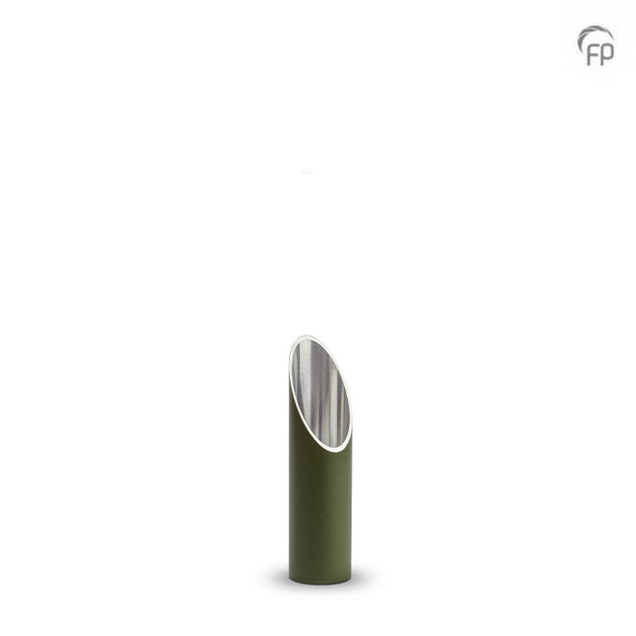 Mini-urn kaarshouder olijfgroen — aluminium pilaar (medium) - view 1