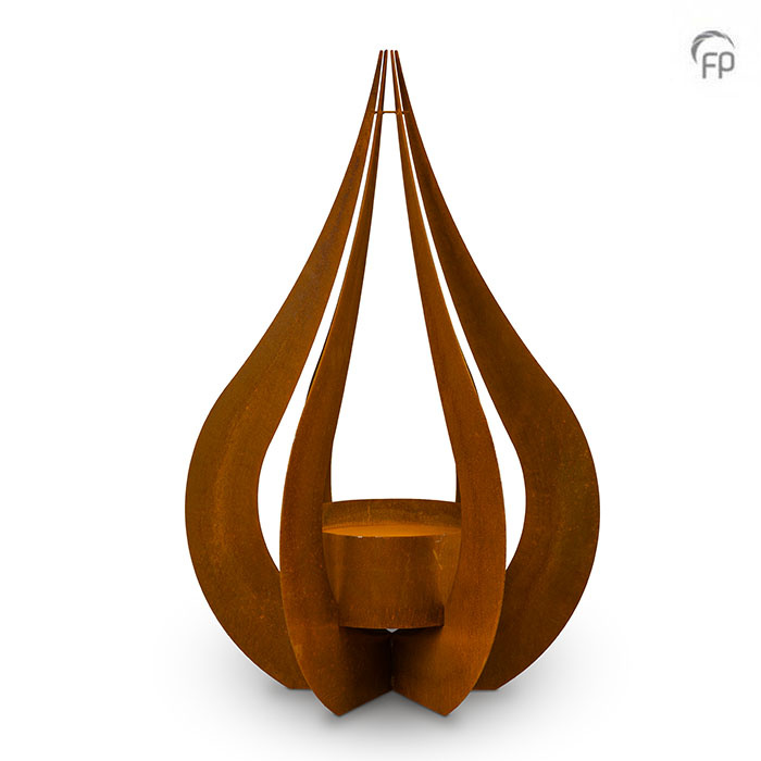 Cortenstaal Urn Tuin Ornament 'Teardrop' - view 1