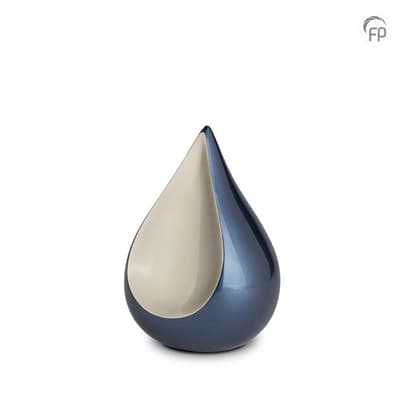 Mini urn Odyssee Druppel — nachtblauw zilver (0,7 L)