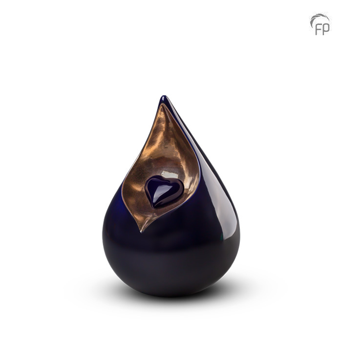 Mini urn Celest — kobaltblauw met goud (klein) - view 1