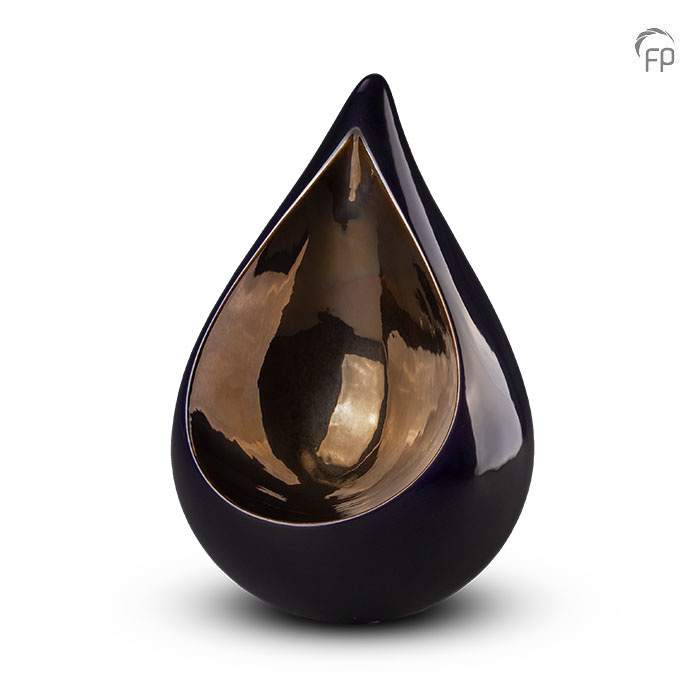 Keramische urn Celest — kobaltblauw met goud (volwassen, variant) - view 1