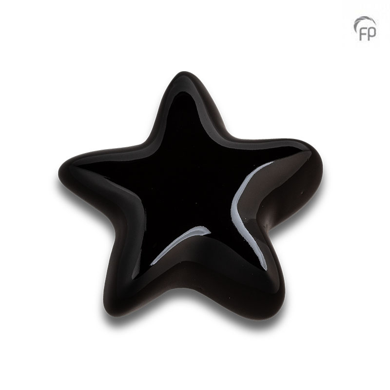 Mini urn Asteri Ster — zwart hoogglans (keepsake) - view 1