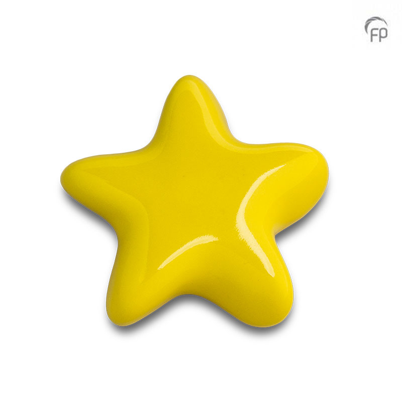 Mini urn Asteri Ster — geel hoogglans (keepsake) - view 1