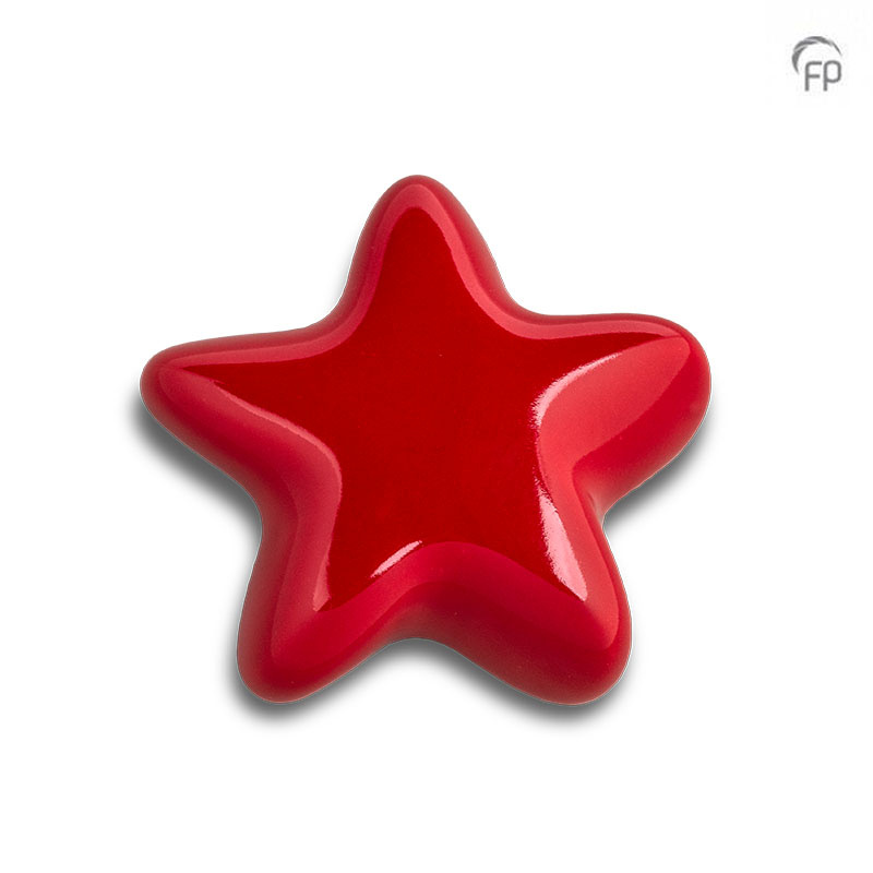 Mini urn Asteri Ster — zuiver rood (keepsake) - view 1