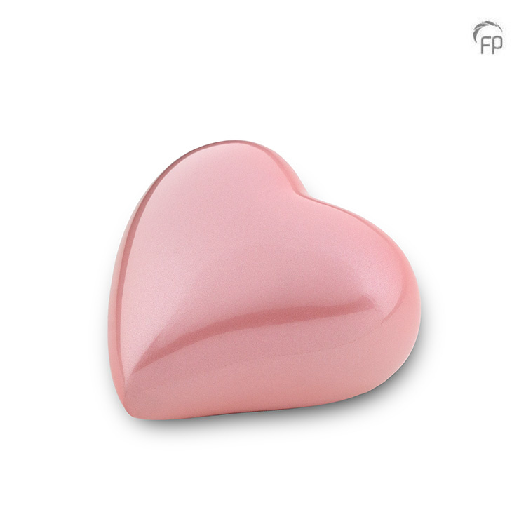 Mini urn hartvorm — pastelroze (keepsake) - view 1