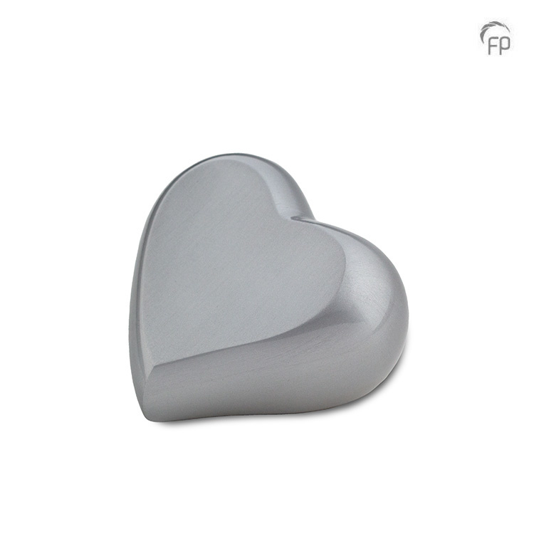 Mini urn hartvorm — zilver (keepsake, robuust) - view 1