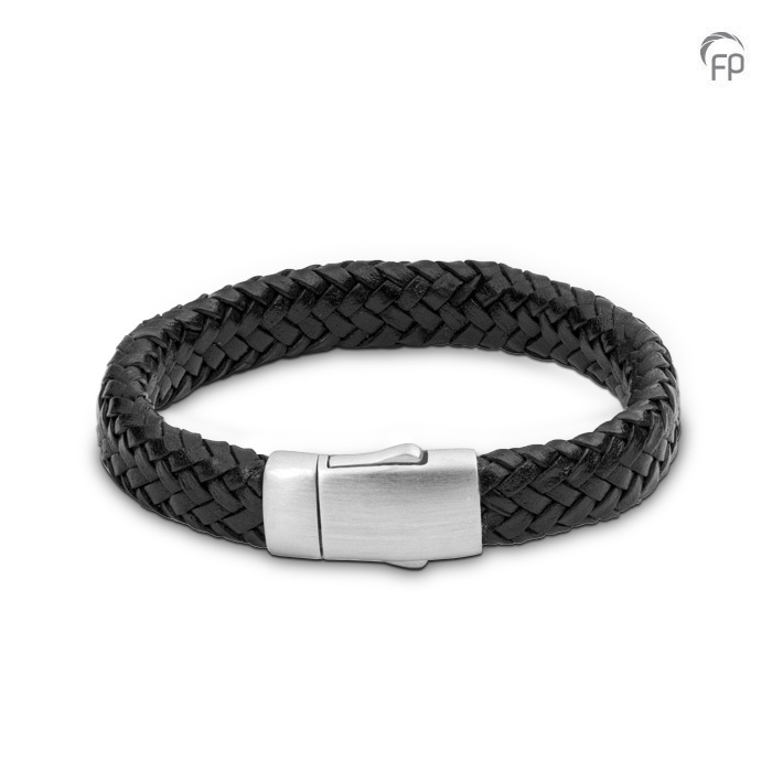 Embrace as-armband Zwart — gevlochten leer (zwaar) - view 1