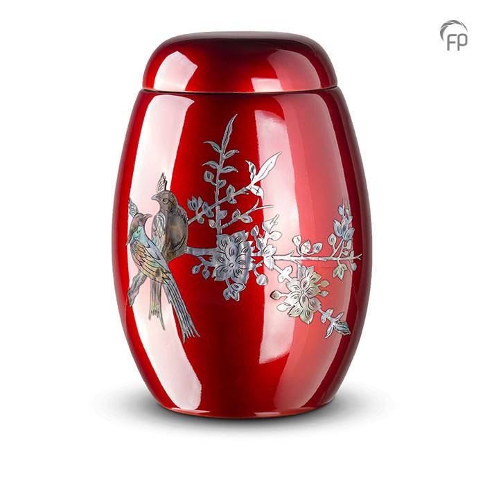 Urn glasfiber-composiet — robijnrood met parelmoer (volwassen) - view 1